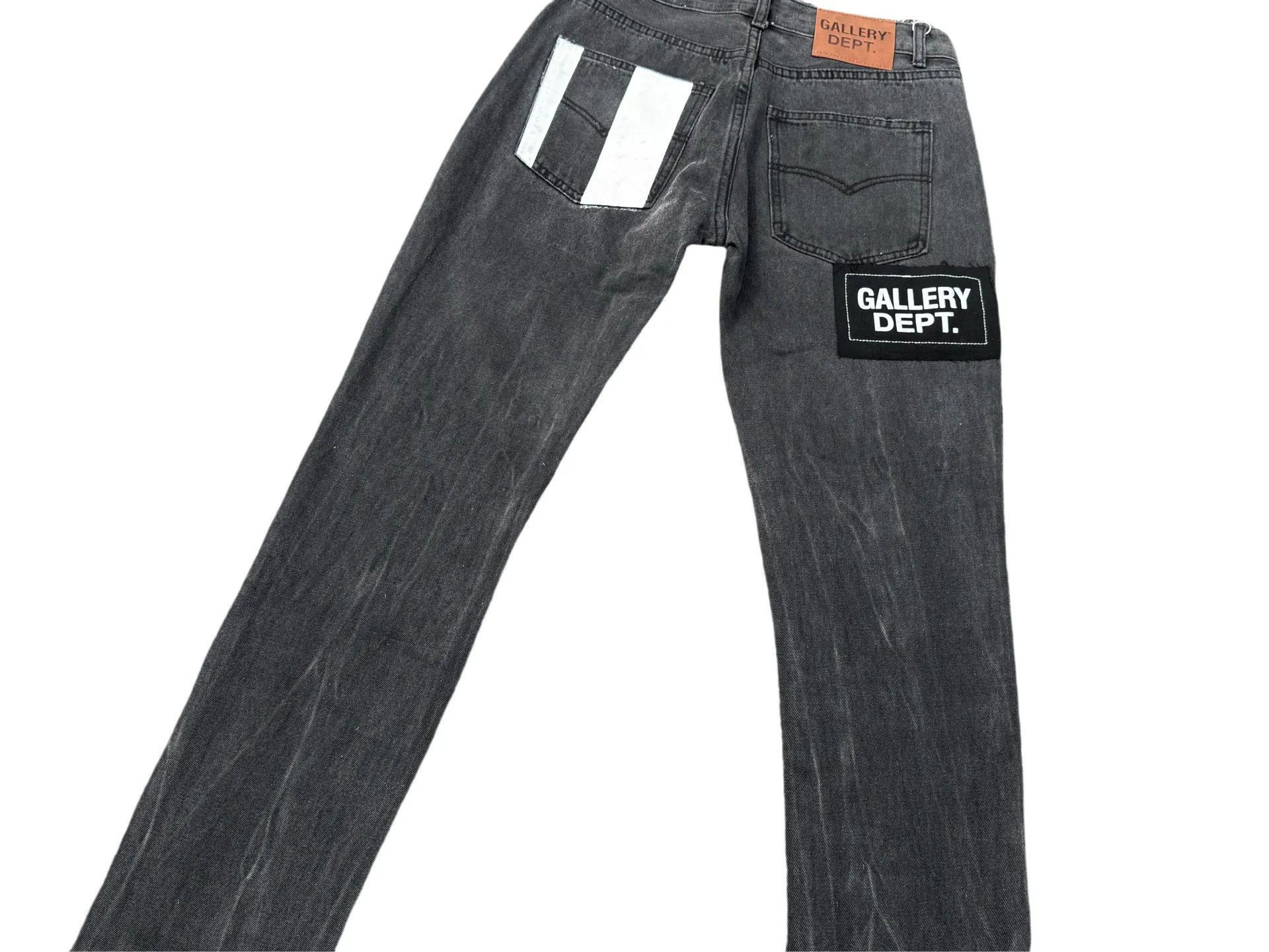 P246💰G22 GALLERY DEPT. Skull hand-stitched distressed distressed jeans -Color: Black -Size: S-XXL